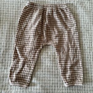Quincy Mae Organic Cotton Checkered Muslin Pants